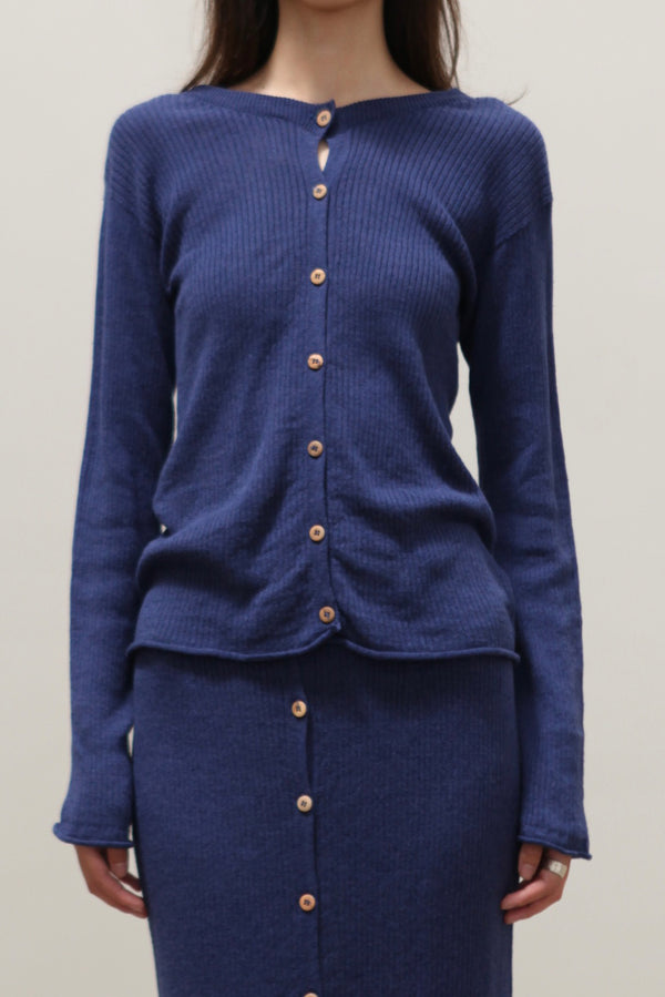 BASERANGE 25 Spring/Summer Drip Skirt/Cardigan Portugal BAS-KDRC-LI-SU25-MEZ BLUE Cardigan (DRDR)